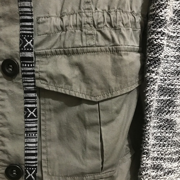 SLOOSH  Khaki Lightweight Safari Jacket w/ Knit Sleeves - Picture 12 of 15